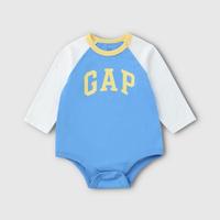 Gap 婴幼儿2026春季款纯棉logo长袖连体衣儿童装包屁衣861537