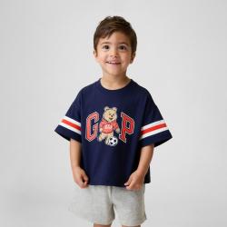 Gap 男幼童小童2026夏季款纯棉小熊logoT恤儿童装美版000898730