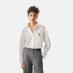 Gap 女装25秋全棉刺绣logo长袖衬衫宽松上衣751323