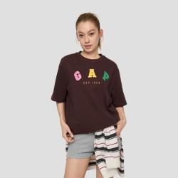 Gap 女装夏季彩色刺绣logo短袖T恤纯棉简约百搭上衣613288