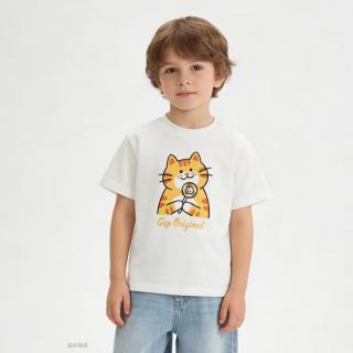 Gap 男幼童小童2026夏季款纯棉胶印宽松短袖T恤上衣儿童装893677