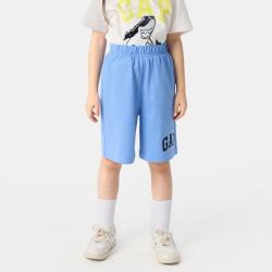 Gap 男童夏季款印花logo松紧腰针织短裤儿童装休闲裤761955