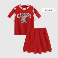 限尺码:Gap 男幼童小童2026夏季款logo短袖套装儿童装893583