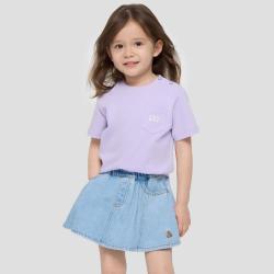 Gap 女幼童2026春季款logo刺绣胸袋短袖T恤儿童装百搭上衣893667