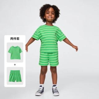 Gap 男幼童夏季款小熊刺绣短袖短裤套装儿童装美版738331