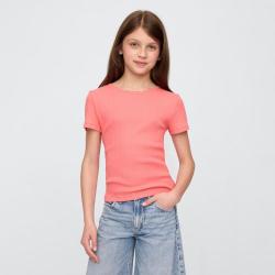 Gap 女童春夏季款提花坑条纯棉短袖T恤多色儿童装美版741418