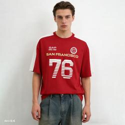 Gap 男女装2026夏季款纯棉logo数字印花短袖运动衫上衣868207
