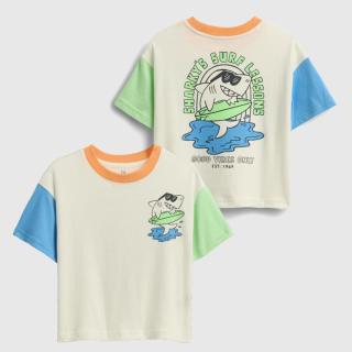 Gap 男幼童小童2026夏季款纯棉印花短袖T恤儿童装美版000898711