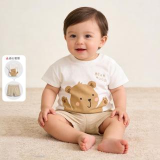Gap 婴幼儿2026春季款纯棉印花短袖短裤套装儿童装美版883354