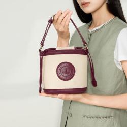 navigare 意大利小帆船手拎水桶包牛皮女包大容量通勤手提包百搭单肩斜挎包
