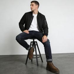Massimo Dutti 男式静奢高级短筒马丁靴真皮厚底系带低帮休闲靴