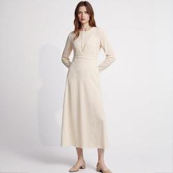 Massimo Dutti 软糯简约高级气质长款设计感假两件针织连衣裙