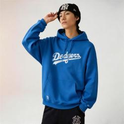 NEW ERA MLB胸前徽标字母连帽长袖卫衣男女同款情侣款
