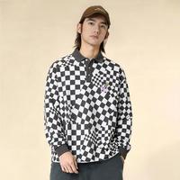 NEW ERA 情人节限定系列字母盘格刺绣长袖Polo衫 男女同款