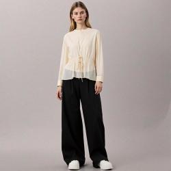 Massimo Dutti 女式微透视简约舒适圆领雪纺衫衬衫