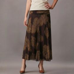 Massimo Dutti 金箔印花半身裙高腰垂感显瘦中长裙