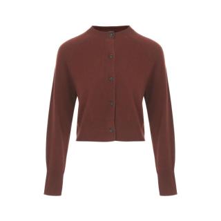 限尺码：Massimo Dutti 简约通勤百搭圆领100%山羊绒短款开衫女式针织衫