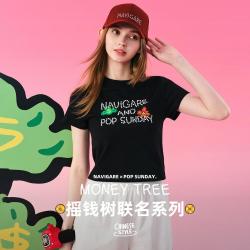 navigare [POPSUNDAY摇钱船系列]小帆船26春夏圆领短款T恤