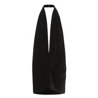 Massimo Dutti 丝绒质感挂脖式设计女式休闲西服上衣