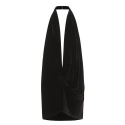 Massimo Dutti 丝绒质感挂脖式设计女式休闲西服上衣