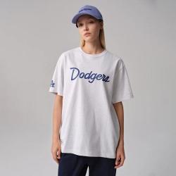 NEW ERA 夏季MLB复古字体系列字母图案圆领潮流百搭短袖T恤