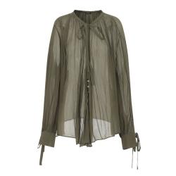 Massimo Dutti 法式轻熟风肌理感皱褶气质通勤女式衬衫