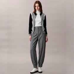 Massimo Dutti 女式简约宽松纯色高腰遮肉束脚休闲裤