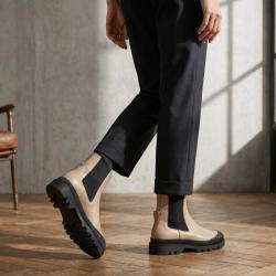 Massimo Dutti 女式时尚英伦风切尔西靴松紧带增高粗跟厚底短筒靴