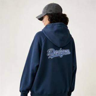 NEW ERA 秋冬MLB拉链连帽卫衣落肩宽松长袖男女卫衣外套