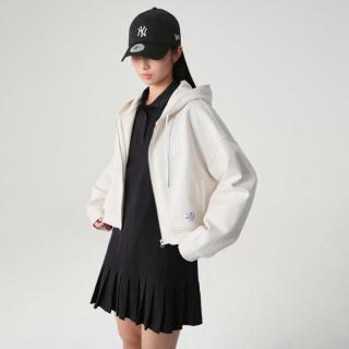 NEW ERA MLB刺绣徽标宽松短款拉链连帽长袖美式纯色休闲卫衣女款