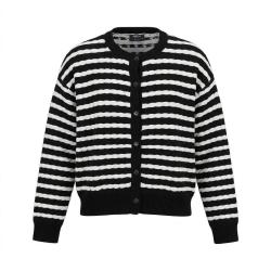 Massimo Dutti 女式春秋款条纹简约时尚百搭休闲纯棉针织衫