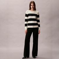 Massimo Dutti 女士时尚潮流拼色百搭纯棉舒适卷边圆领休闲针织衫