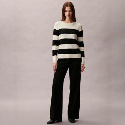 Massimo Dutti 女士时尚潮流拼色百搭纯棉舒适卷边圆领休闲针织衫