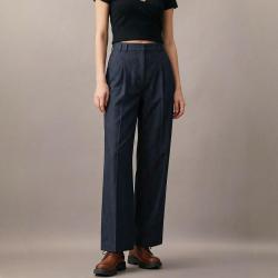 Massimo Dutti 女式高腰褶皱气质百搭遮肉阔腿休闲牛仔裤