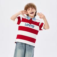 Levi's 26夏新品李维斯童装男童POLO衫条纹设计短袖T恤中大童短t