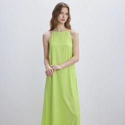 Massimo Dutti 摩登欧美风丝滑垂感时髦性感露背挂脖连衣裙