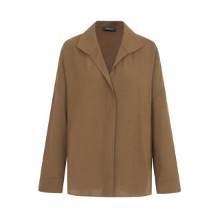 Massimo Dutti 翻领垂感衬衫宽松气质通勤上衣