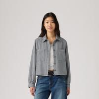 Levi's 李维斯26年秋季新款女士美式复古工装风休闲条纹牛仔衬衫