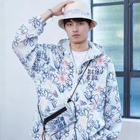 NEW ERA 花卉印花廓形连帽长袖外套男女同款