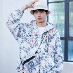 NEW ERA 花卉印花廓形连帽长袖外套男女同款