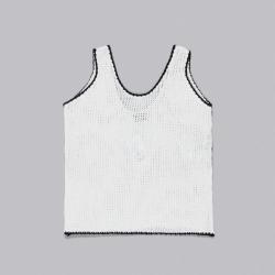 Massimo Dutti 女士时尚潮流设计感镂空针织纯棉简约休闲透气吊带背心