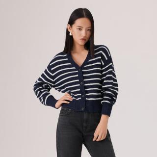 Levi's 李维斯26年春夏新款女士复古慵懒休闲风条纹针织开衫毛衣