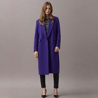 Massimo Dutti 女式潮流摩登高级气质一粒扣翻领长款毛呢大衣