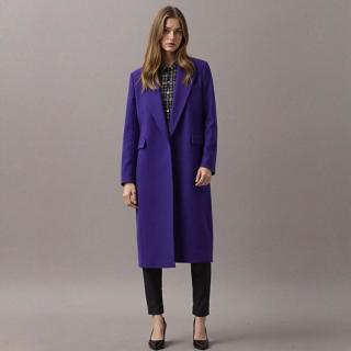 Massimo Dutti 女式潮流摩登高级气质一粒扣翻领长款毛呢大衣
