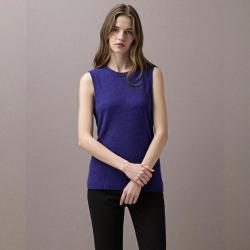 Massimo Dutti 女士时尚简约休闲舒适宽松圆领针织背心