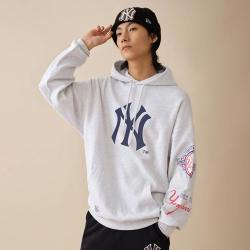 NEW ERA MLB纽约洋基队NY运动重磅街头连帽长袖卫衣男女同款