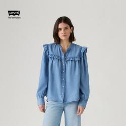 Levi's 李维斯冰酷系列26年春夏新款女士甜酷风休闲荷叶边牛仔衬衫