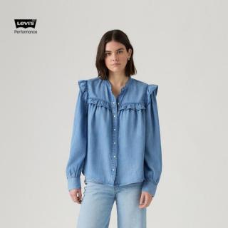 Levi's 李维斯冰酷系列26年春夏新款女士甜酷风休闲荷叶边牛仔衬衫