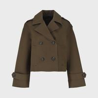Massimo Dutti 女式含棉双排扣通勤时尚休闲落肩外套