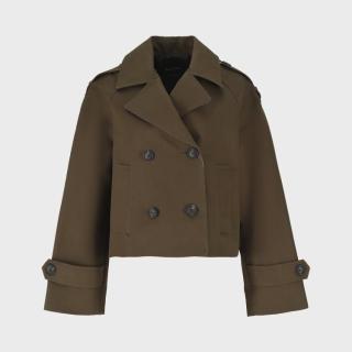 Massimo Dutti 女式含棉双排扣通勤时尚休闲落肩外套